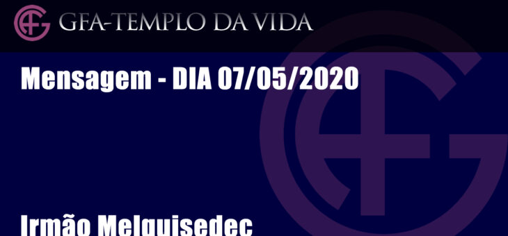 Palestra – dia 07/05/2020